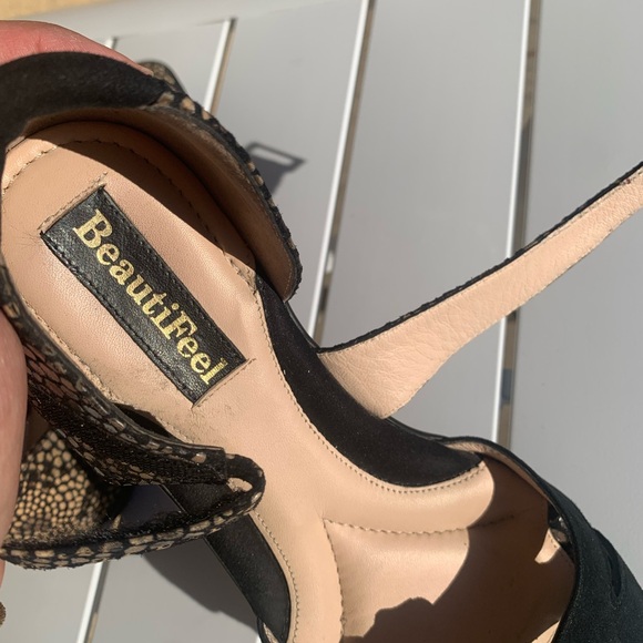 BeautiFeel black suede and cream leather sandals size 7 (European 38) - Picture 13 of 15